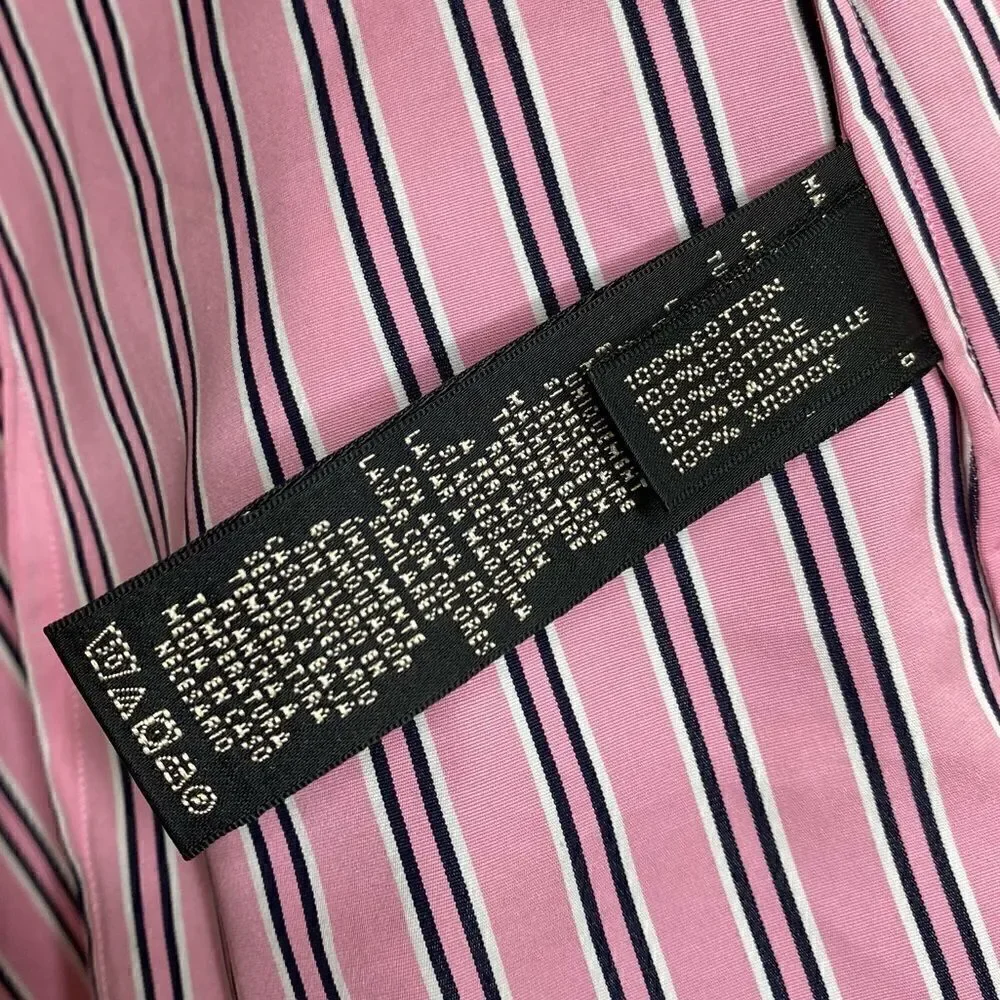 Ralph Lauren ~ Pink Shadow Stripe Polished Cotton Slim Fit Button Up Shirt - Picture 16 of 16